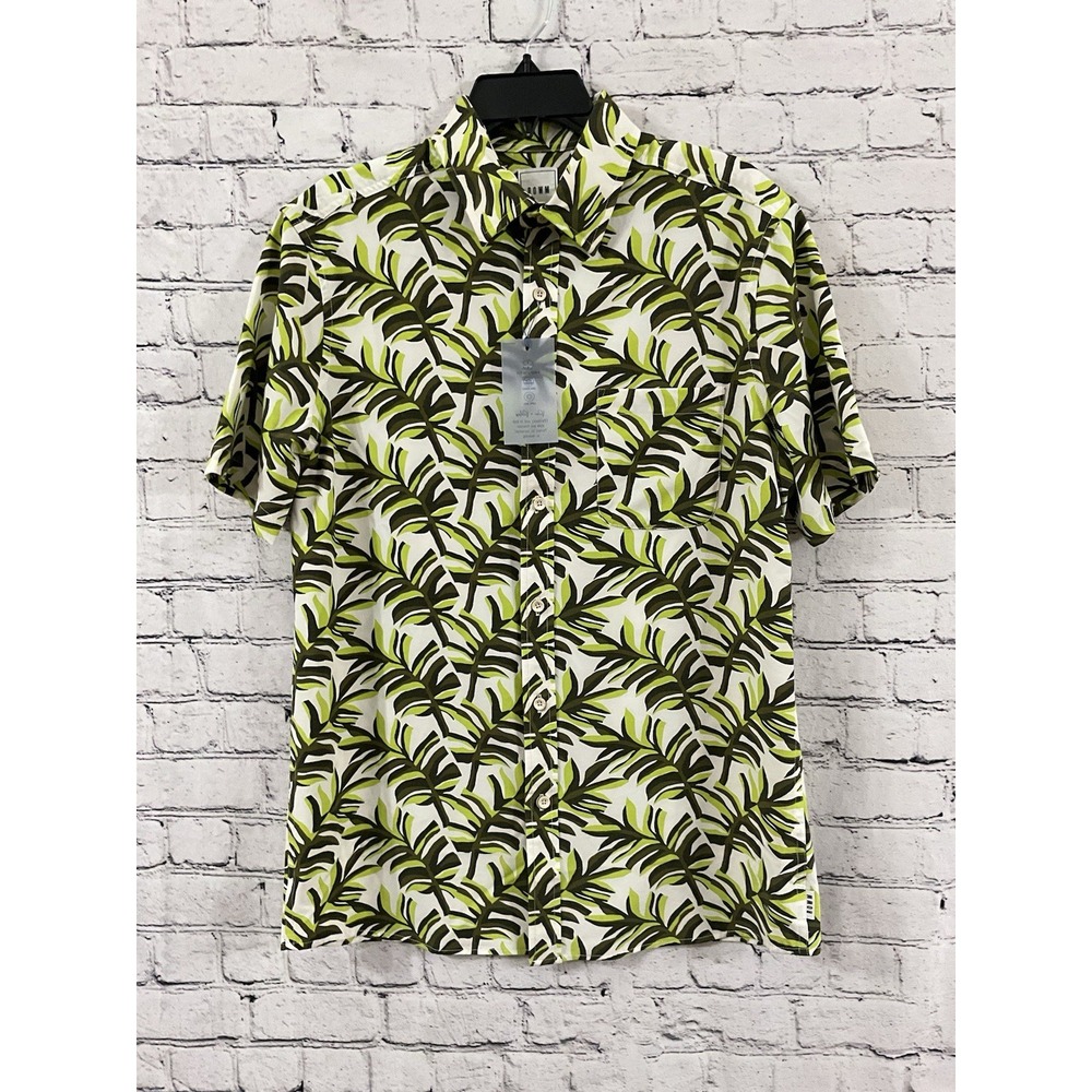 ROWM Button Up Shirt Green‎ Plants Design